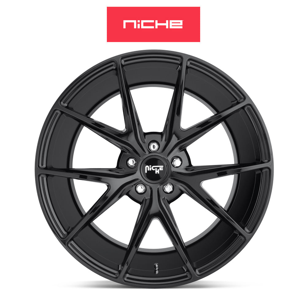 ホンダ シビック　タイプＲ(Honda Civic Type-R)用 ニッチ ミサノ 20x9J ET 35 フロント&リア グロス(艶あり)ブラックホイール４本セット Niche MISANO 20X9 5X120 72 BL +35 (送料無料)