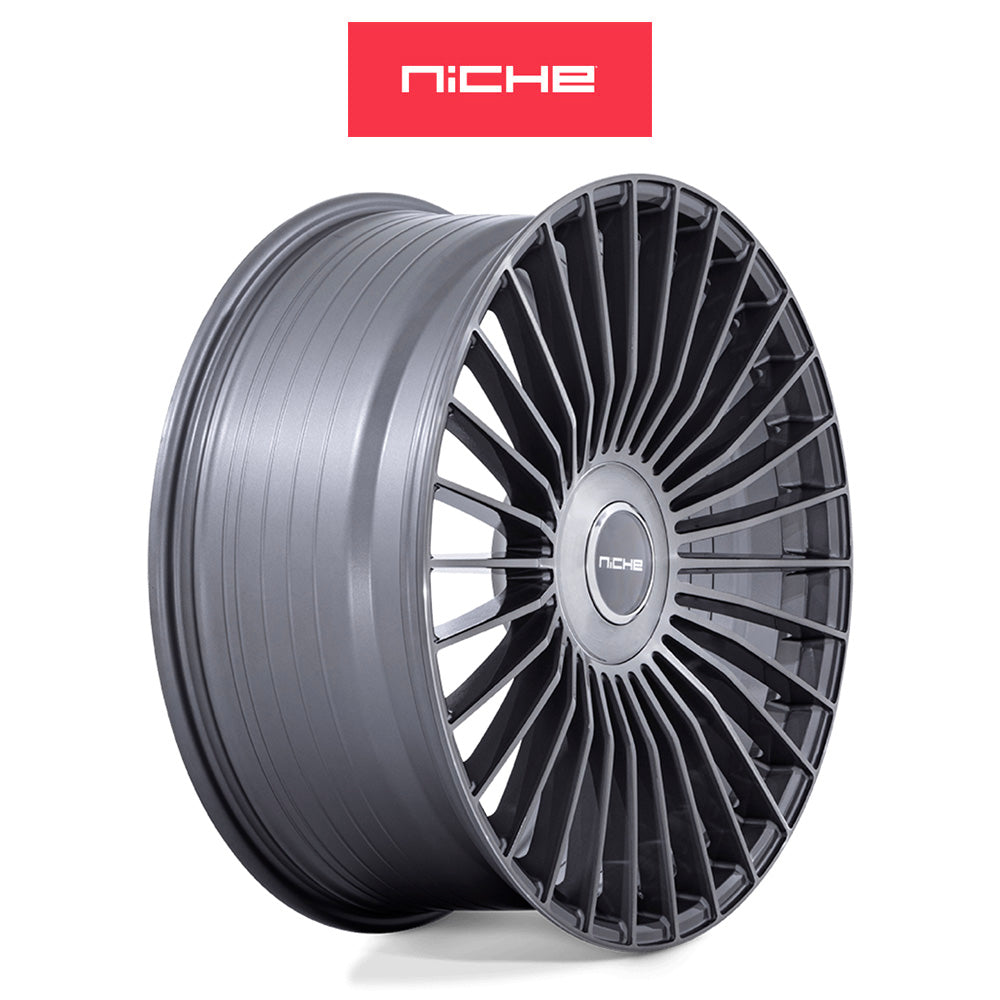 テスラモデル３用 ニッチ セリーン 20x9J ET 35 フロント、リア グロスチタンブラッシュド フリーフォームホイール４本セット (消費税、送料込み)
