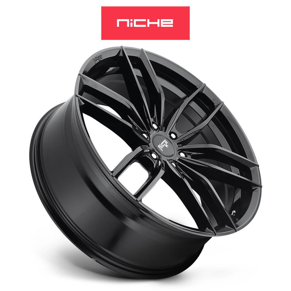 トヨタ ランドクルーザー用 ニッチ ヴォッソ 20x9J ET 20 フロント、リア グロスブラック ホイール４本セット　 Niche VOSSO 20X9 6X5.5 106.1 BL 20MM (消費税、送料込み)