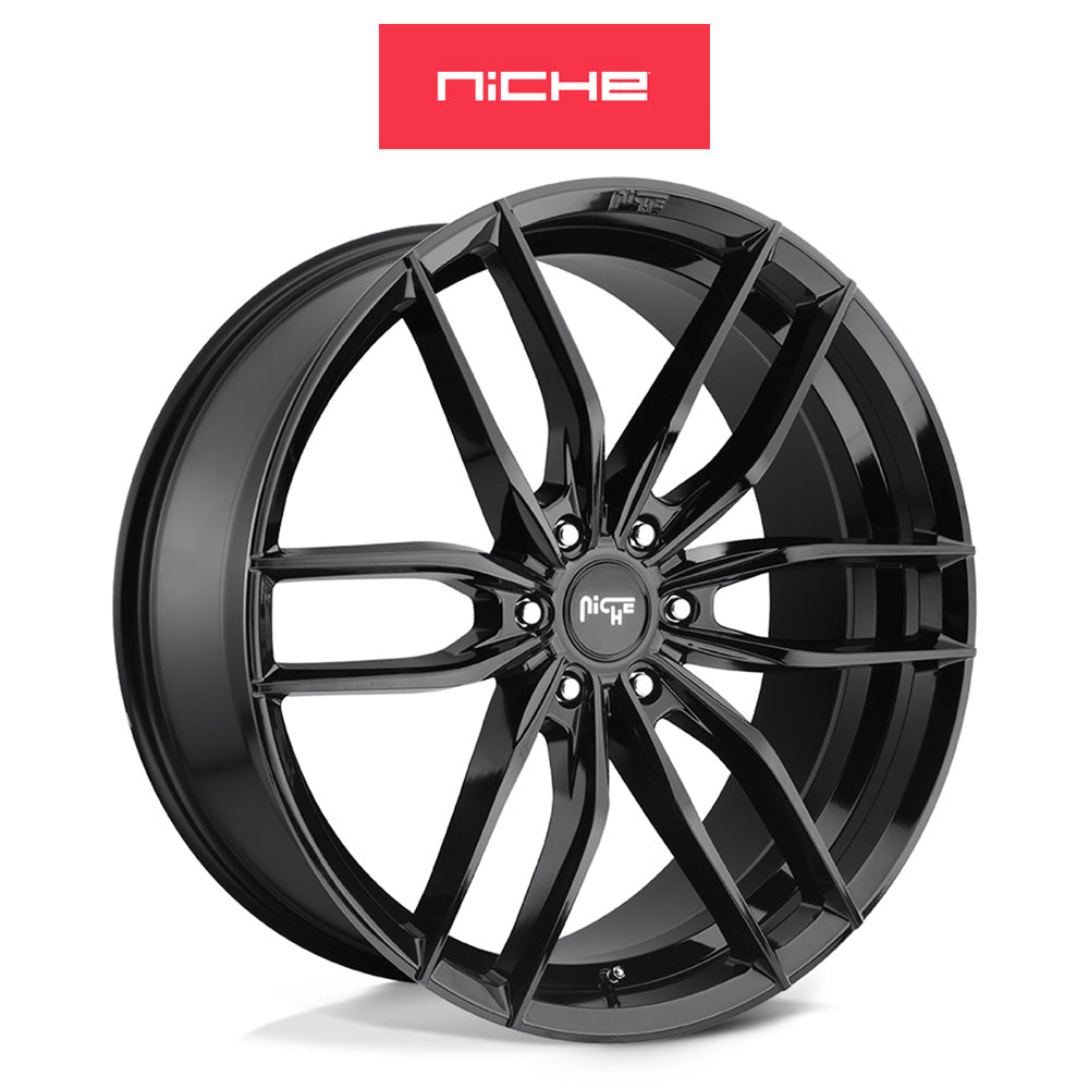トヨタ ランドクルーザー用 ニッチ ヴォッソ 20x9J ET 20 フロント、リア グロスブラック ホイール４本セット　 Niche VOSSO 20X9 6X5.5 106.1 BL 20MM (消費税、送料込み)