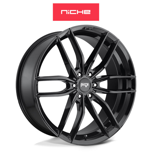 トヨタ ランドクルーザー用 ニッチ ヴォッソ 20x9J ET 20 フロント、リア グロスブラック ホイール４本セット　 Niche VOSSO 20X9 6X5.5 106.1 BL 20MM (消費税、送料込み)