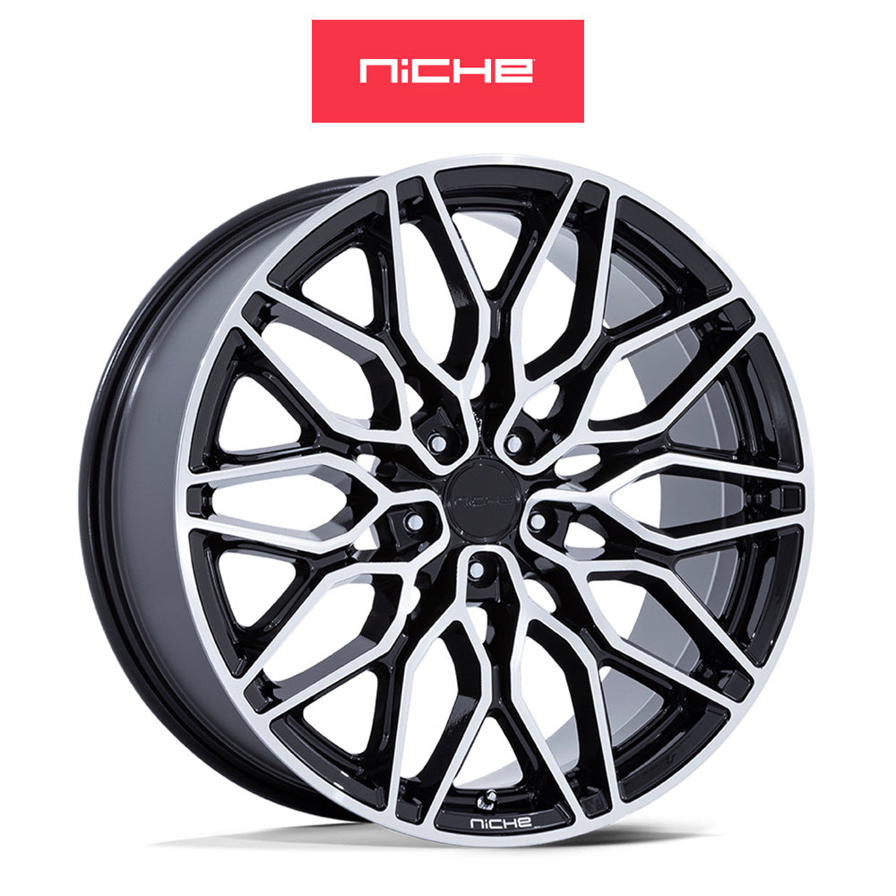 トヨタ GR スープラ (Toyota GR Supra)用 ニッチ カラブリア５ 20x9J ET 20 フロント 20x10.5J ET 38 リア グロスブラック マシンド ホイール４本セット Niche CALABRIA 5 20X9 5X112 66 +20 GBLK-MCH / CALABRIA 5 20X10.5 5X112 66 +38 GBLK-MCH (送料無料)