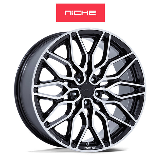 トヨタ スープラ (Toyota GR Supra)用 ニッチ カラブリア５ 20x9J ET 20 フロント 20x10.5J ET 38 リア グロスブラック マシンド ホイール４本セット Niche CALABRIA 5 20X9 5X112 66 +20 GBLK-MCH / CALABRIA 5 20X10.5 5X112 66 +38 GBLK-MCH (送料無料)