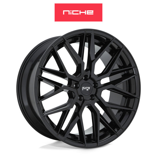 アウディ ＴＴクーペ用 ニッチ ガマ 19x8.5J ET 35 フロント&リア グロス(艶あり)ブラックホイール４本セット　Niche GAMMA 19X8.5 5X112 66.56 BL 35MM (消費税、送料込み)