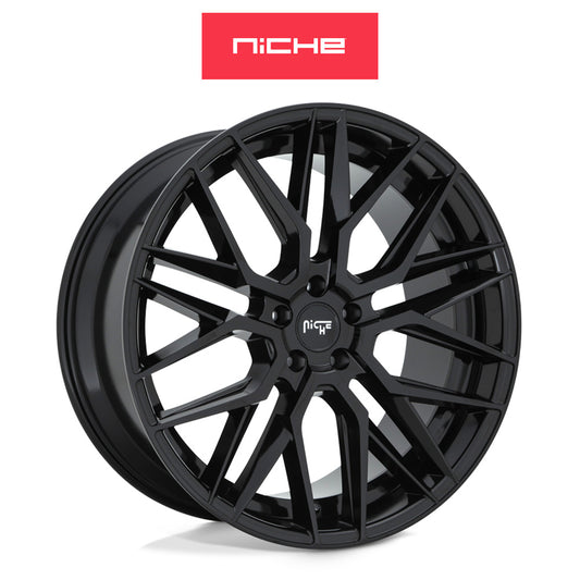 ホンダ シビック　タイプＲ(Honda Civic Type-R)用 ニッチ ガマ 19x8.5J ET 35 フロント&リア グロス(艶あり)ブラックホイール４本セット Niche GAMMA 19X8.5 5X120 72 BL +35 (送料無料)