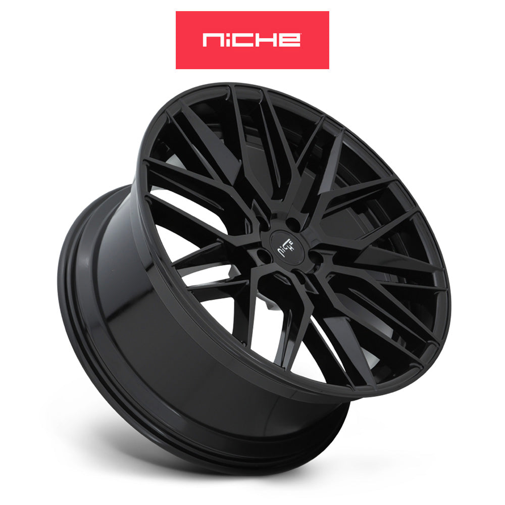 ホンダ シビック　タイプＲ(Honda Civic Type-R)用 ニッチ ガマ 20x9J ET 35 フロント&リア グロス(艶あり)ブラックホイール４本セット Niche GAMMA 20X9 5X120 74 BL +35 (送料無料)