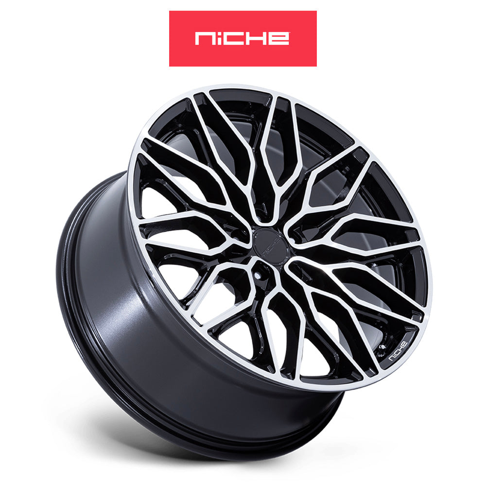 トヨタ GR スープラ (Toyota GR Supra)用 ニッチ カラブリア５ 20x9J ET 20 フロント 20x10.5J ET 38 リア グロスブラック マシンド ホイール４本セット Niche CALABRIA 5 20X9 5X112 66 +20 GBLK-MCH / CALABRIA 5 20X10.5 5X112 66 +38 GBLK-MCH (送料無料)