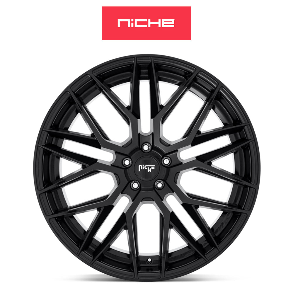 ホンダ シビック　タイプＲ(Honda Civic Type-R)用 ニッチ ガマ 20x9J ET 35 フロント&リア グロス(艶あり)ブラックホイール４本セット Niche GAMMA 20X9 5X120 74 BL +35 (送料無料)