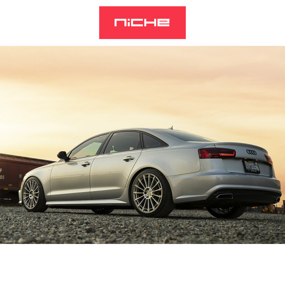 アウディ ＴＴクーペ用 ニッチ アマルフィ 20x9J ET 38 フロント&リア プラチナム ホイール４本セット Niche AMALFI 20X9 5X112 66 GLR +38 (消費税、送料込み)