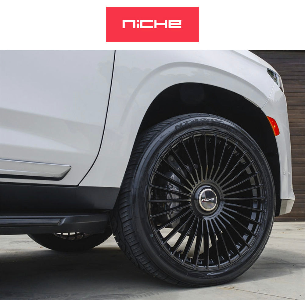 キャデラック エスカレード用 ニッチ セリーン 22x10J ET 30 フロント、リア グロスブラック フリーフォームホイール４本セット (消費税、送料込み)