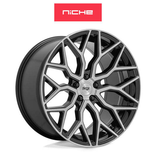 レクサス ＲＸ用 ニッチ マザンティ 20x9J ET 35 フロント、リア グロスブラックブラッシュドフェイス ホイール４本セット Niche MAZZANTI 20X9 5X4.5 72 RBL 35MM (消費税、送料込み)