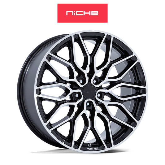 トヨタ GR スープラ (Toyota GR Supra)用 ニッチ カラブリア５ 20x9J ET 20 フロント 20x10.5J ET 38 リア グロスブラック マシンド ホイール４本セット Niche CALABRIA 5 20X9 5X112 66 +20 GBLK-MCH / CALABRIA 5 20X10.5 5X112 66 +38 GBLK-MCH (送料無料)