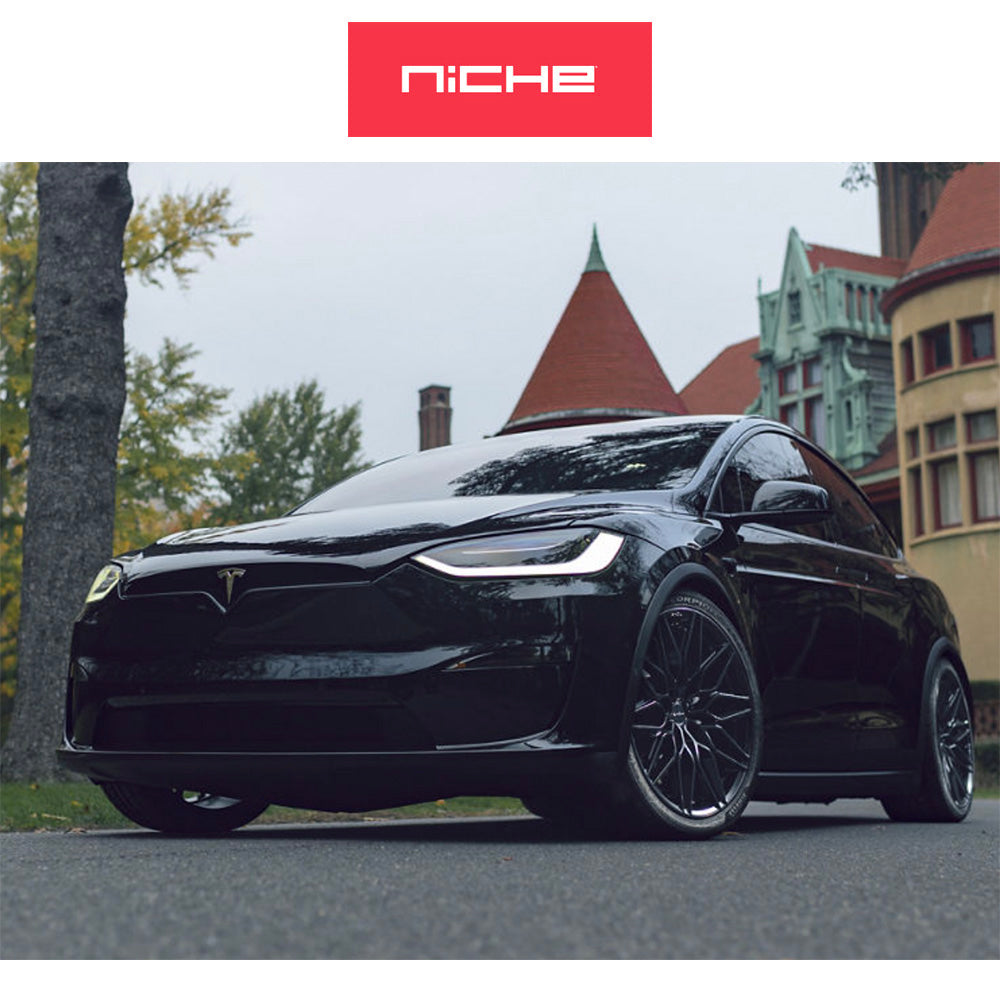 テスラモデルＹ用 ニッチ カラブリア５ 20x9J ET 35 フロント、リア グロスブラック マシンド ホイール４本セット　Niche CALABRIA 5 20X9 5X4.5 72 +35 GBLK-MCH (消費税、送料込み)