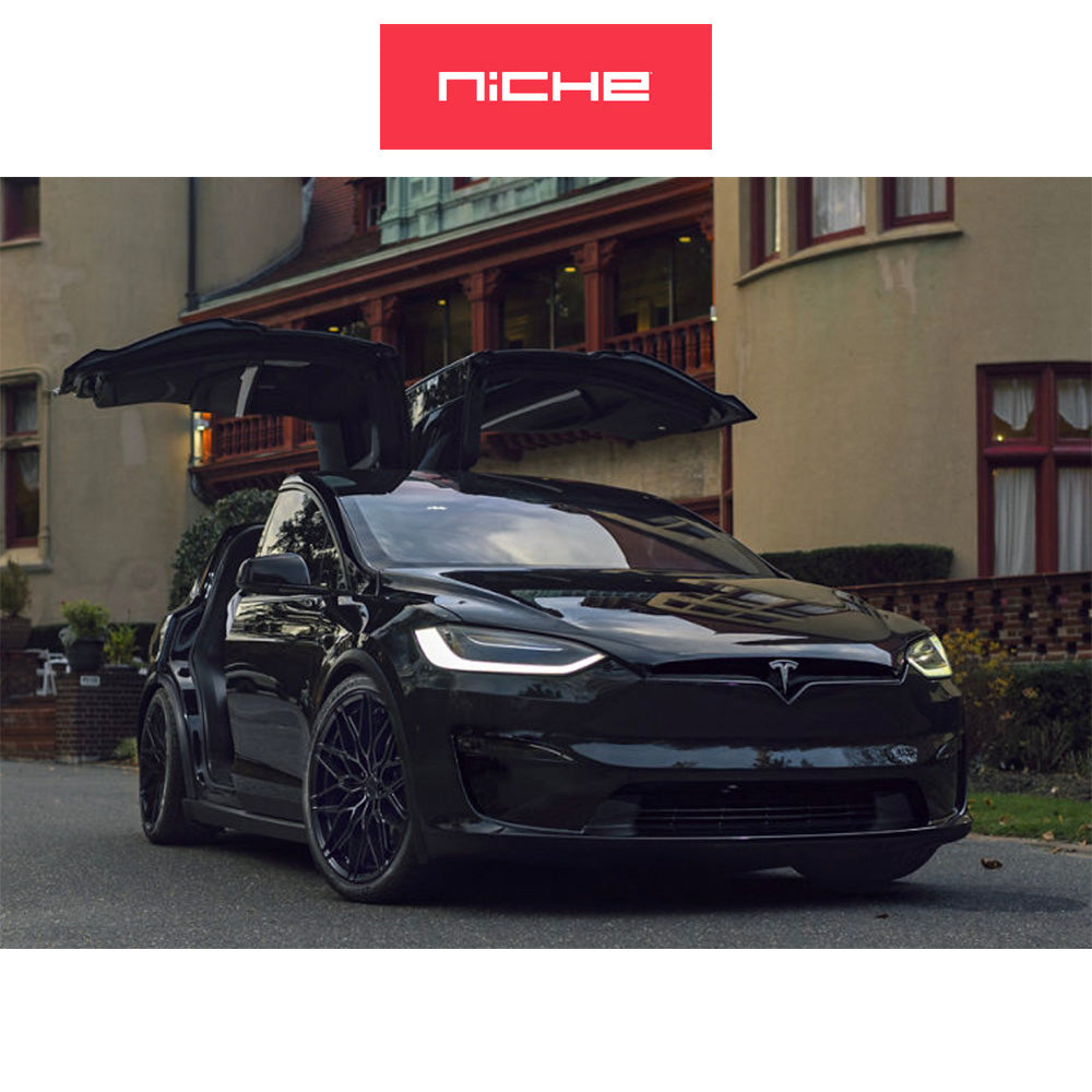 テスラモデルＹ用 ニッチ カラブリア５ 20x9J ET 35 フロント、リア グロスブラック マシンド ホイール４本セット　Niche CALABRIA 5 20X9 5X4.5 72 +35 GBLK-MCH (消費税、送料込み)