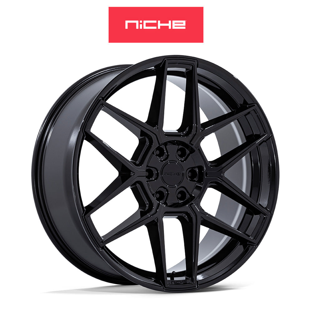 シボレー タホ 用 ニッチ ライズ 24x10J ET 30 フロント、リア グロスブラック ホイール４本セット (消費税、送料込み)