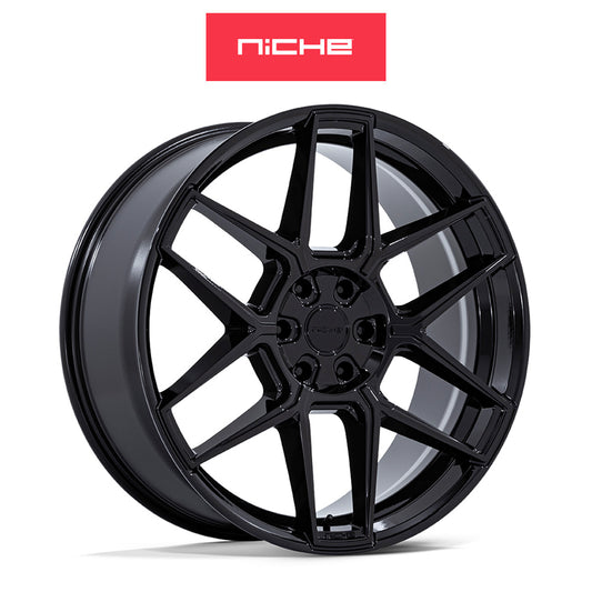 シボレー タホ 用 ニッチ ライズ 24x10J ET 30 フロント、リア グロスブラック ホイール４本セット (消費税、送料込み)