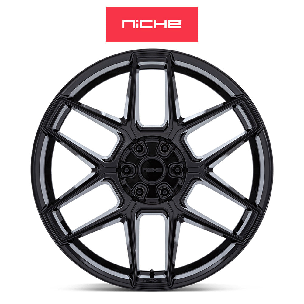 シボレー タホ 用 ニッチ ライズ 24x10J ET 30 フロント、リア グロスブラック ホイール４本セット (消費税、送料込み)