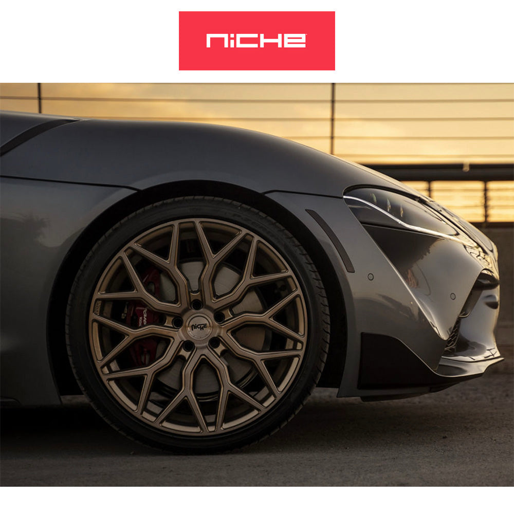 ホンダ シビック タイプＲ(Honda Civic Type-R)用 ニッチ マザンティ 19x9.5J ET 35 フロント&リア グロスブラックブラッシュドフェイス ホイール４本セット　Niche MAZZANTI 19X9.5 5X120 72 RBL 35MM (消費税、送料込み)