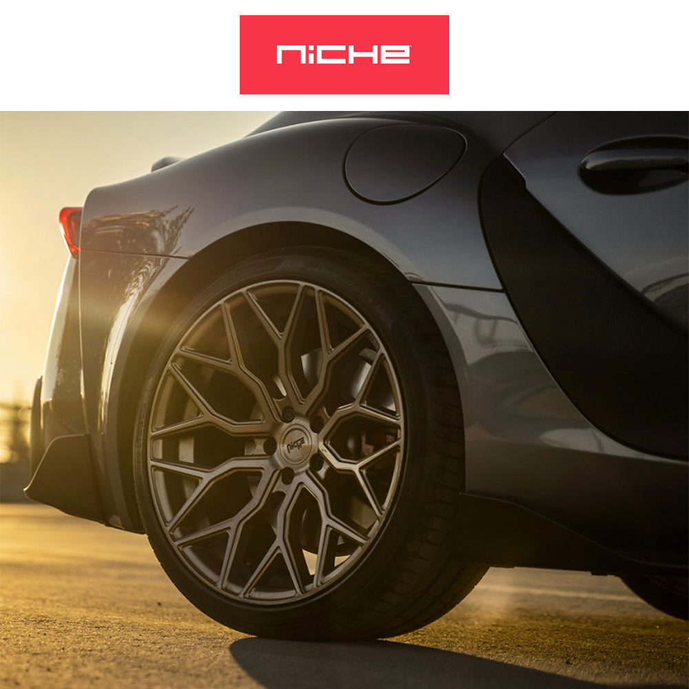 ホンダ シビック タイプＲ(Honda Civic Type-R)用 ニッチ マザンティ 19x9.5J ET 35 フロント&リア グロスブラックブラッシュドフェイス ホイール４本セット　Niche MAZZANTI 19X9.5 5X120 72 RBL 35MM (消費税、送料込み)