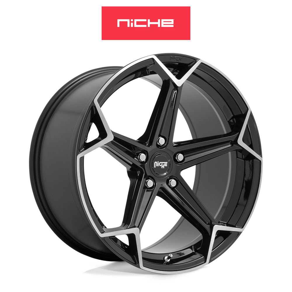 ホンダ シビック タイプＲ(Honda Civic Type-R)用 ニッチ アロー 20x9J ET 35 フロント&リア グロスブラックブラッシュド ホイール４本セット　Niche ARROW 20X9 5X120 72 RBL 35MM (消費税、送料込み)