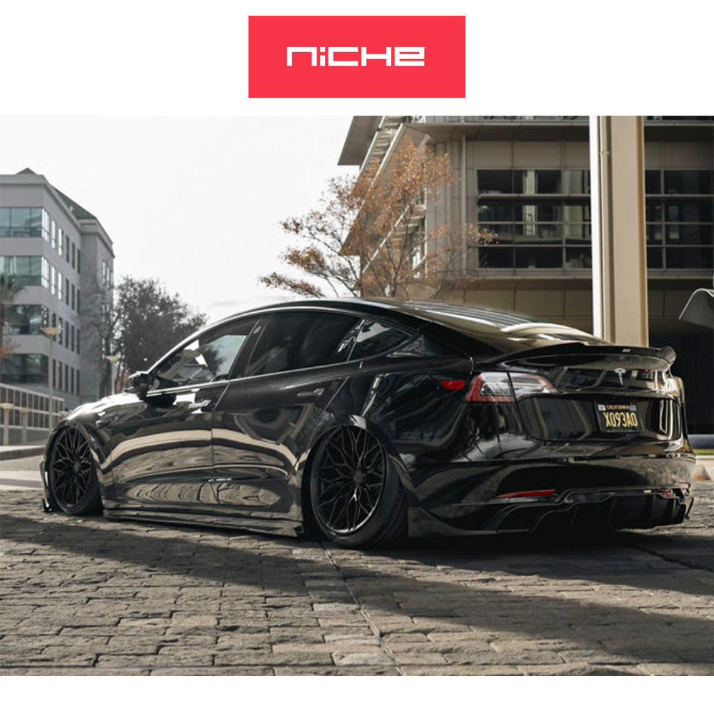 トヨタ GR スープラ用 ニッチ カラブリア５ 20x9J ET 20 フロント、20x10.5 ET 38 リア マットブラック ホイール４本セット (消費税、送料込み)