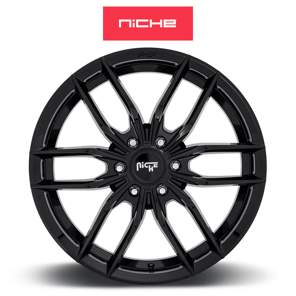 シボレー タホ 用 ニッチ ヴォッソ 22x9.5J ET 30 フロント、リア グロスブラック アルミニウムホイール４本セット (消費税、送料込み)