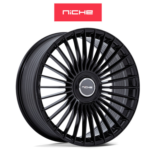 レクサス ＲＸ用 ニッチ セリーン 20x9J ET 35 フロント、リア グロスブラック フリーフォームホイール４本セット Niche SERENE 20X9 5X112/4.5 72 +35 G-BLK (消費税、送料込み)