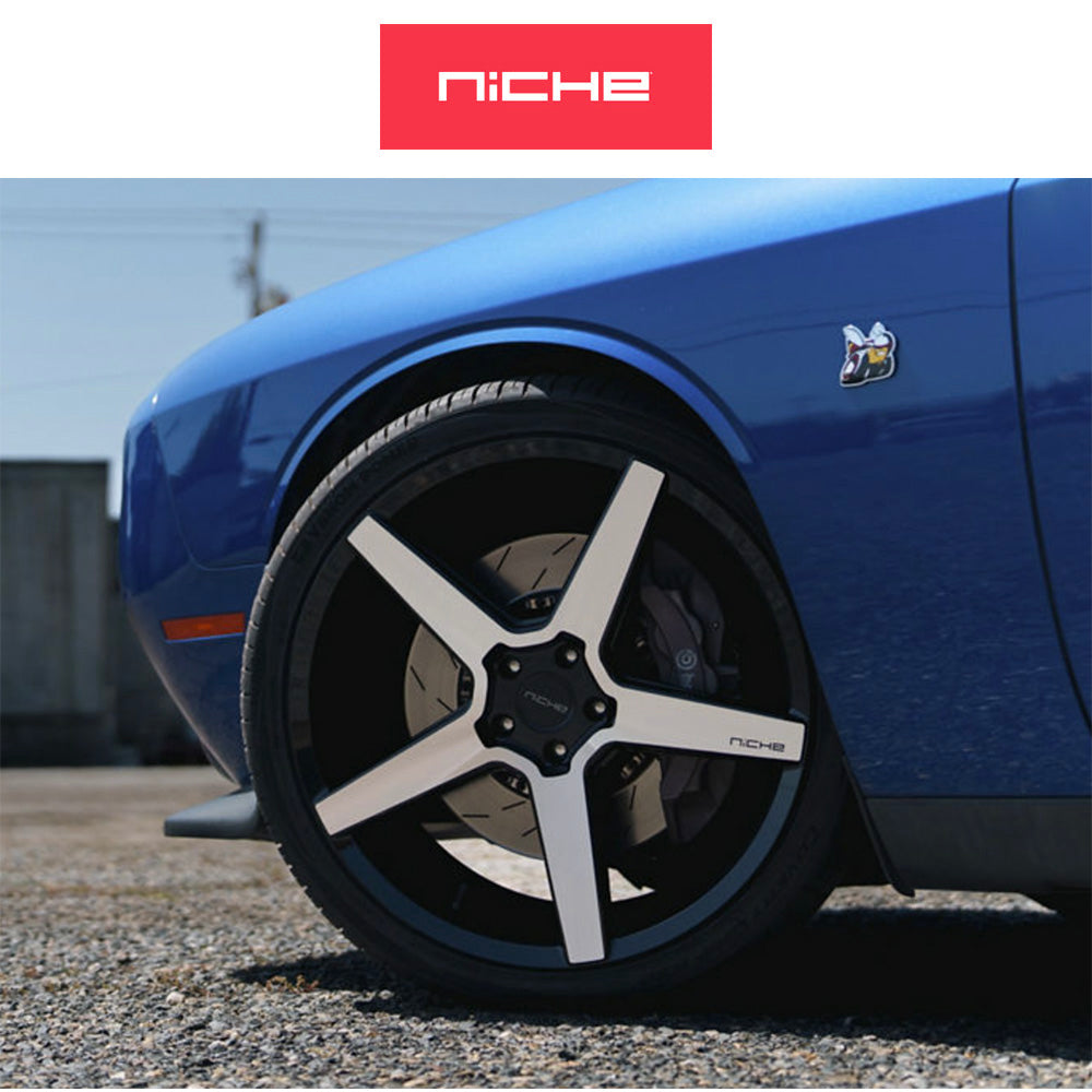 ダッジ チャレンジャー用 ニッチ モデナ 20x9J ET 15 フロント、20x10.5 ET 18 リア グロスブラック / マシーンドフェイス ホイール４本セット (消費税、送料込み)