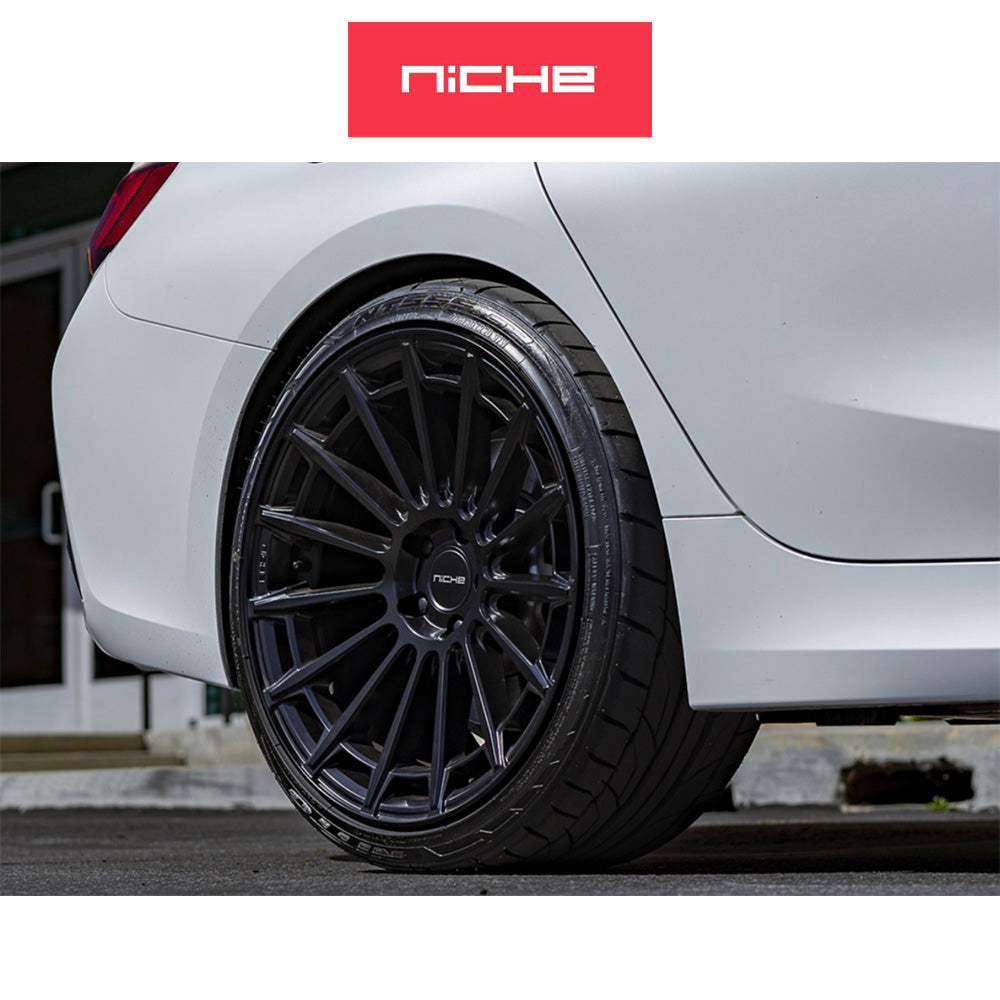 トヨタ GR スープラ用 ニッチ アマルフィ 20x9J ET 25 フロント、20x10.5 ET 40 リア マットブラック ホイール４本セット (消費税、送料込み)