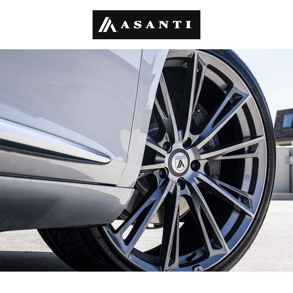 テスラモデル３用 アサンティ コロナ 20x9J ET 35 フロント、リア チタニウムブラッシュド フロー成形アルミニウムホイール４本セット　Asanti CORONA 20X9 5X4.5 72 +35 TITAN-BRUSH (消費税、送料込み)