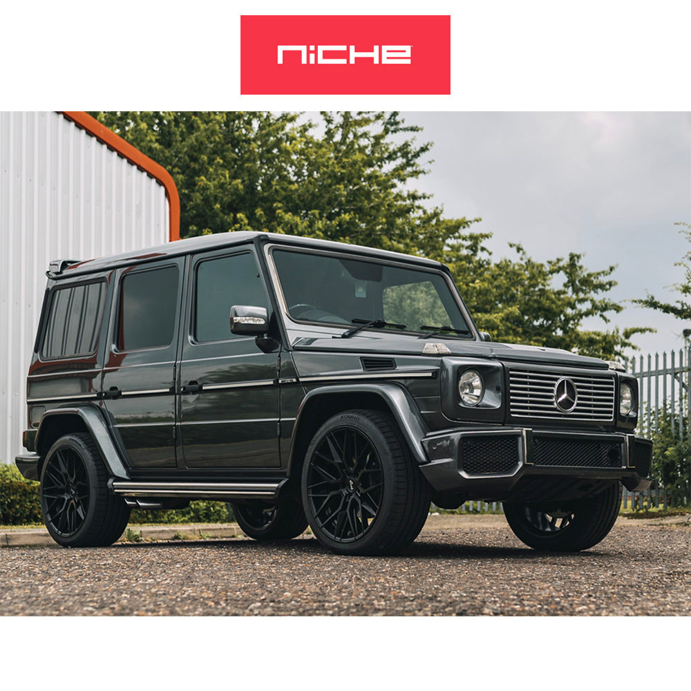テスラモデル３用 ニッチ ガマ 19x8.5J ET 35 フロント、リア マットブラックホイール４本セット (消費税、送料込み)