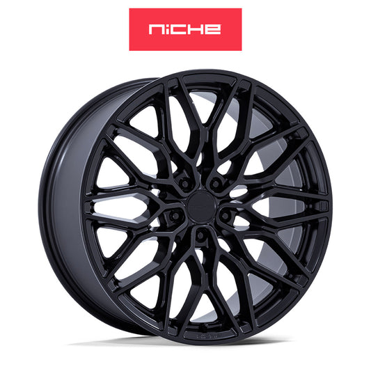 トヨタ GR スープラ用 ニッチ カラブリア５ 20x9J ET 20 フロント、20x10.5 ET 38 リア マットブラック ホイール４本セット (消費税、送料込み)