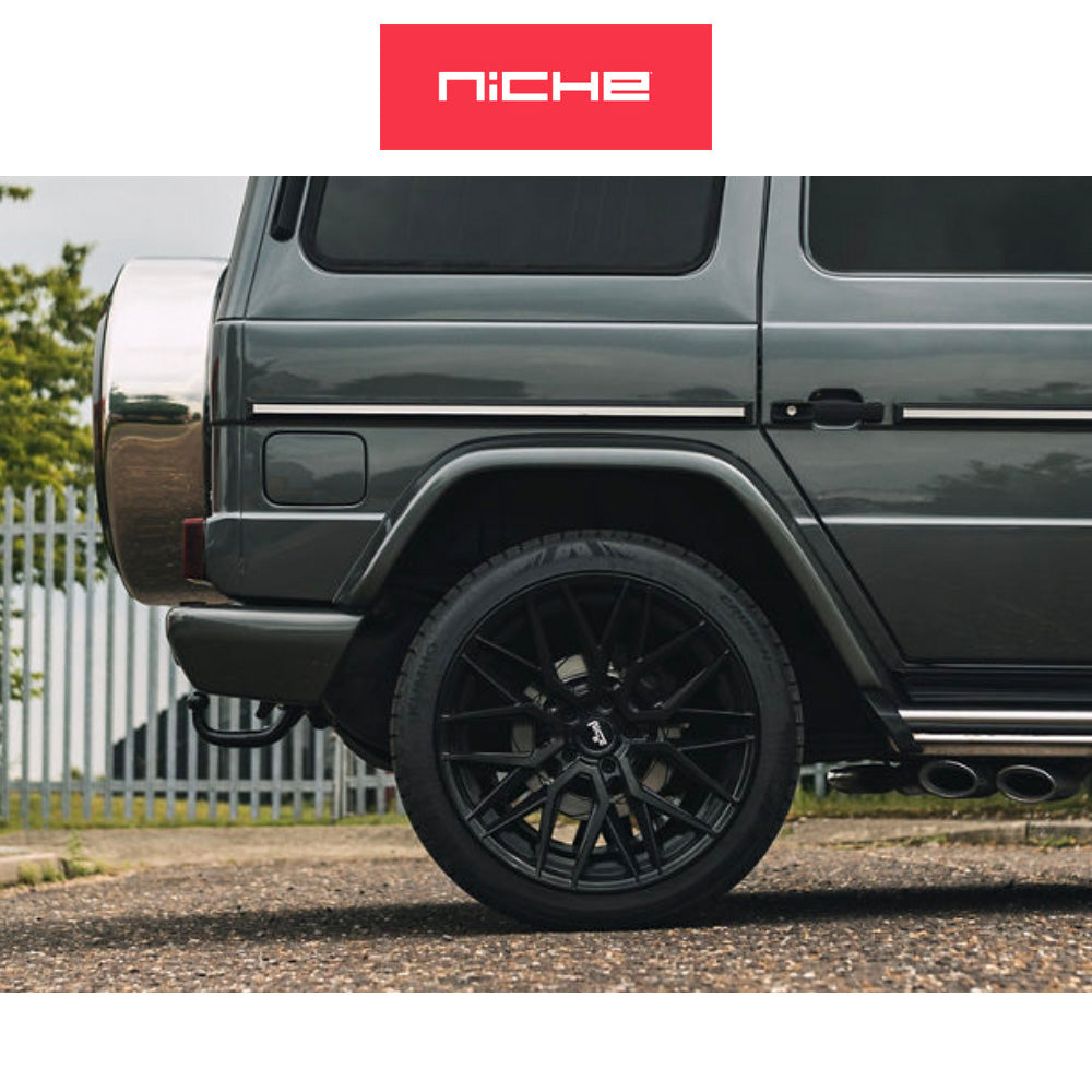 テスラモデル３用 ニッチ ガマ 19x8.5J ET 35 フロント、リア マットブラックホイール４本セット (消費税、送料込み)