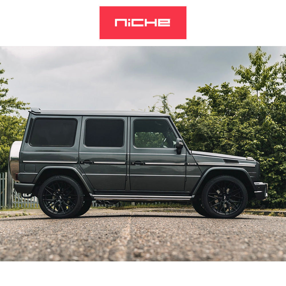 テスラモデル３用 ニッチ ガマ 19x8.5J ET 35 フロント、リア マットブラックホイール４本セット (消費税、送料込み)