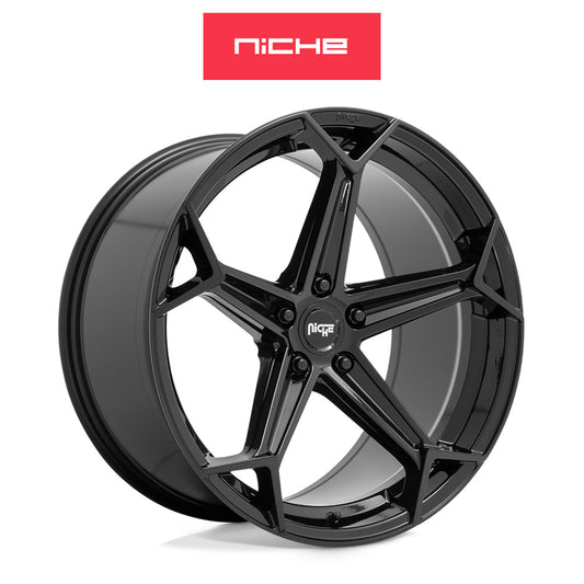 テスラモデルＹ用 ニッチ アロー 20x10.5J ET 40 フロント&リア グロスブラック ホイール４本セット　Niche ARROW 20X10.5 5X4.5 72 BL 40MM (消費税、送料込み)