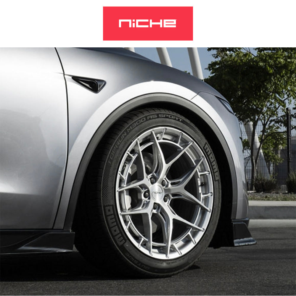 ランドローバー レンジローバー用 ニッチ リビエラ 22x9J ET 27 フロント、リア グロスシルバー ブラッシュドフェイス フリーフォームホイール４本セット (消費税、送料込み)