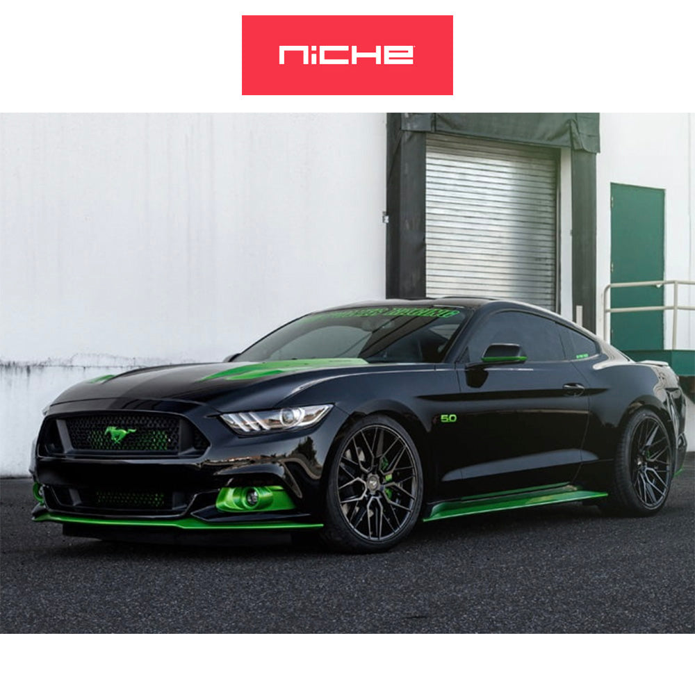 ダッジ チャレンジャー用 ニッチ ガマ 20x9J ET 18 フロント、20x10.5J ET 20 リア グロスブラック ホイール４本セット (消費税、送料込み)