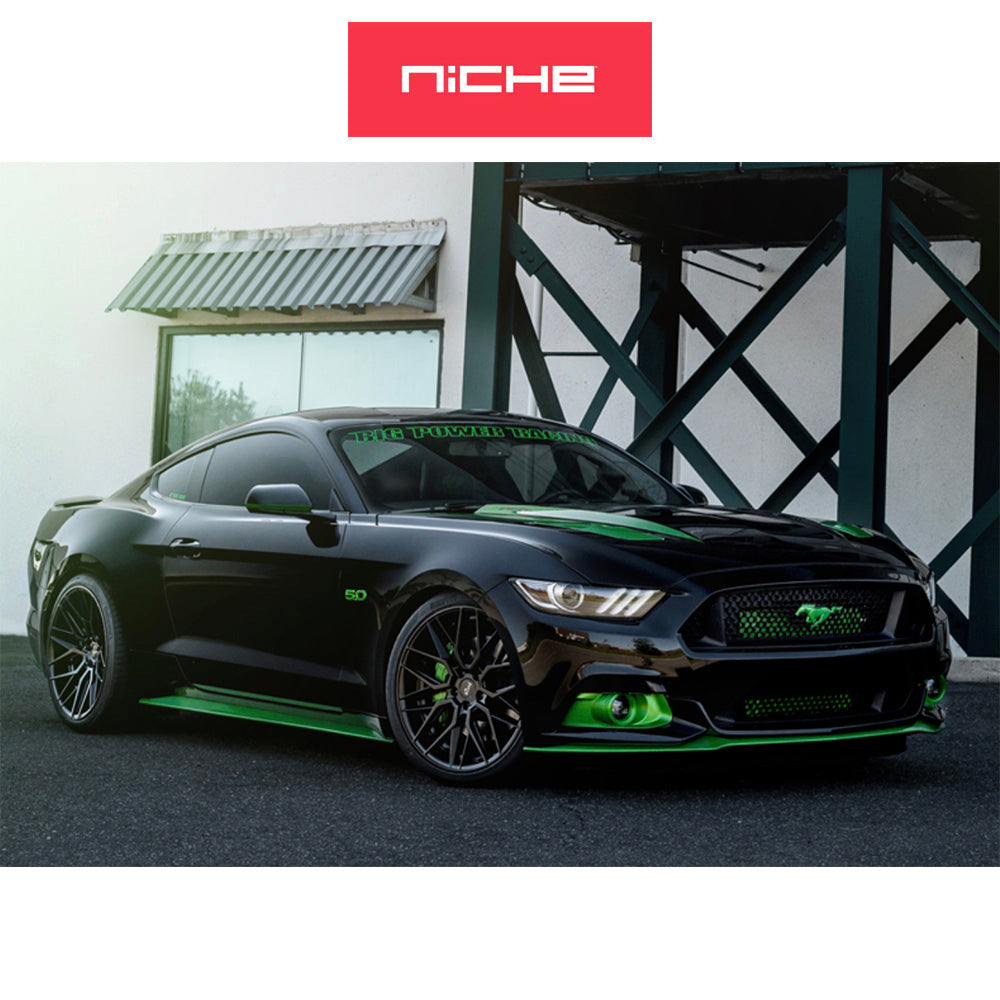 ダッジ チャレンジャー用 ニッチ ガマ 20x9J ET 18 フロント、20x10.5J ET 20 リア グロスブラック ホイール４本セット (消費税、送料込み)