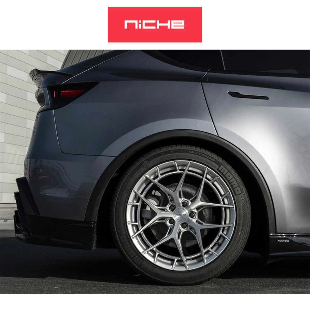 ランドローバー レンジローバー用 ニッチ リビエラ 22x9J ET 27 フロント、リア グロスシルバー ブラッシュドフェイス フリーフォームホイール４本セット (消費税、送料込み)
