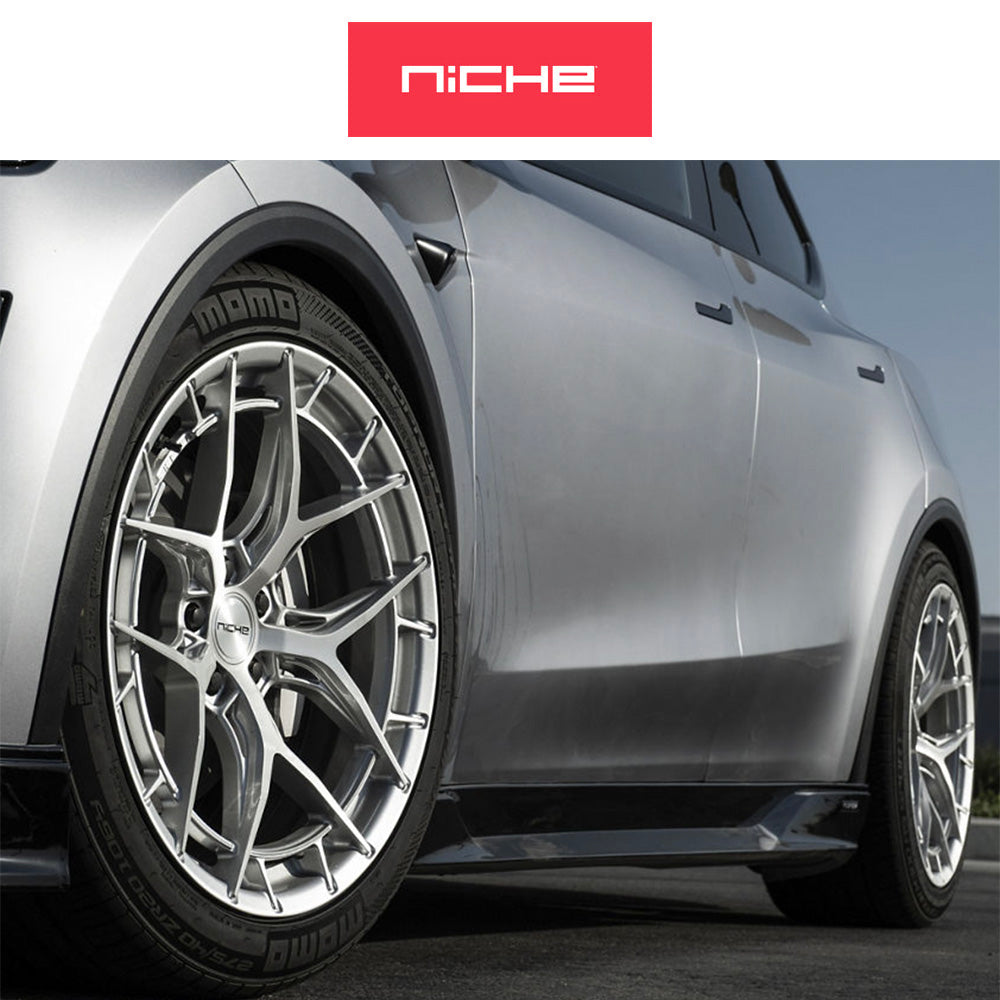 ランドローバー レンジローバー用 ニッチ リビエラ 22x9J ET 27 フロント、リア グロスシルバー ブラッシュドフェイス フリーフォームホイール４本セット (消費税、送料込み)