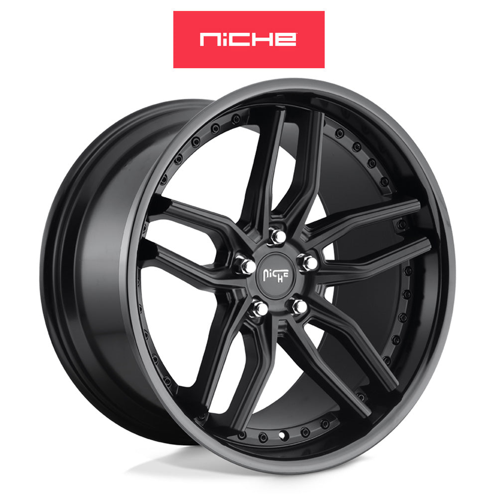 ホンダ シビック　タイプＲ(Honda Civic Type-R)用 ニッチ メソッド 20x9J ET 35 フロント&リア グロスブラック マットブラック ホイール４本セット Niche METHOS 20X9 5X120 72 BLD +35 (送料無料)