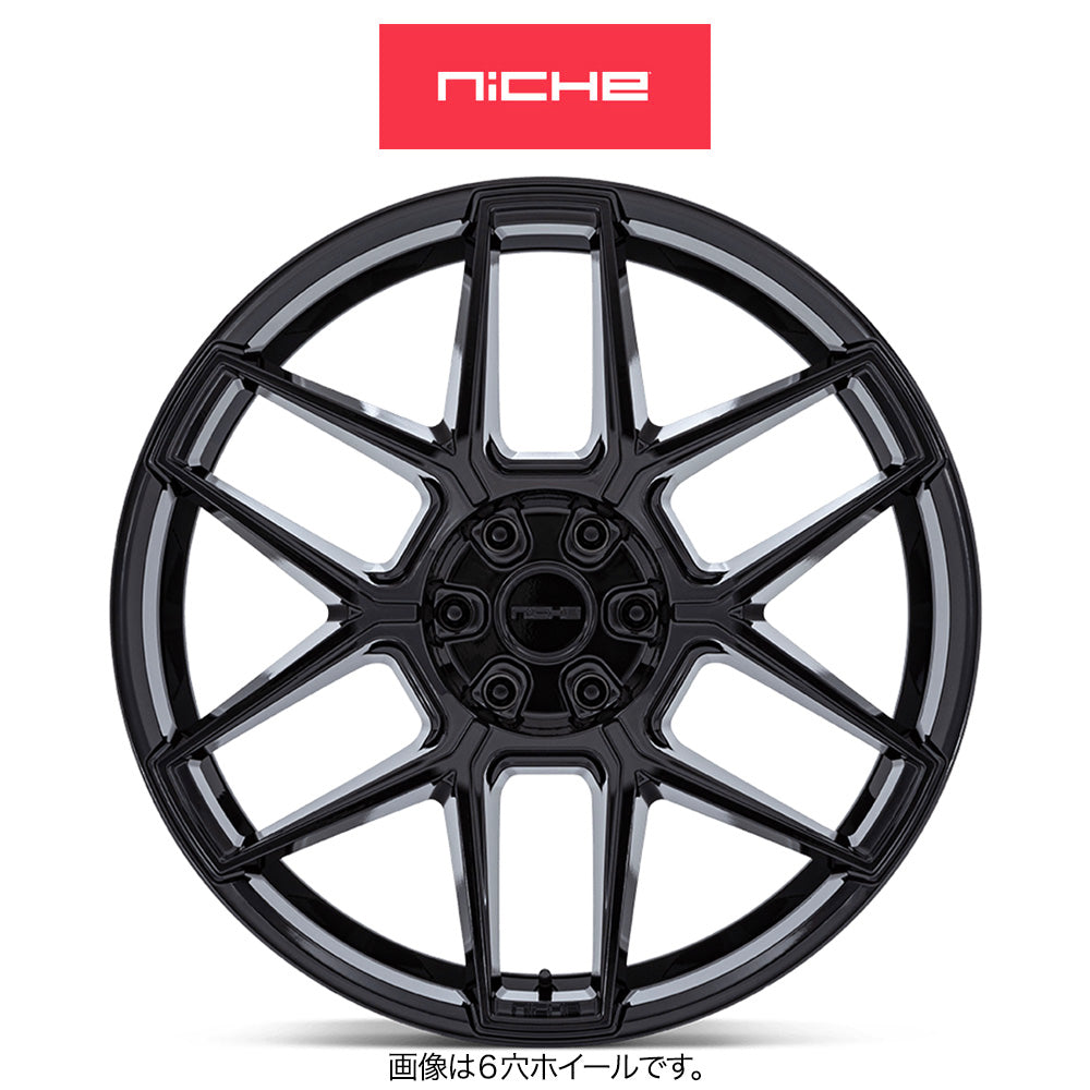 ダッジ チャレンジャー用 ニッチ ライズ 22x9.5J ET 15 フロント、22x10.5J ET 18 リア グロスブラック ホイール４本セット (消費税、送料込み)