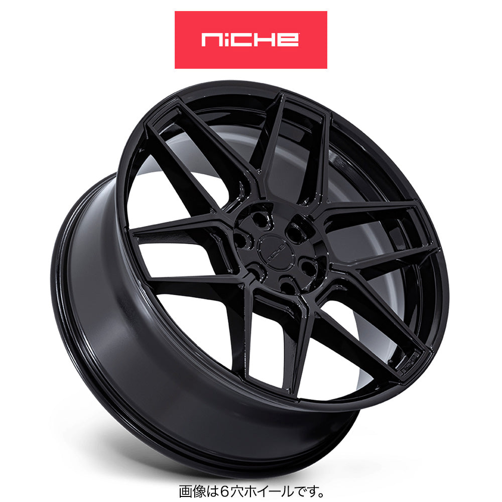 ダッジ チャレンジャー用 ニッチ ライズ 22x9.5J ET 15 フロント、22x10.5J ET 18 リア グロスブラック ホイール４本セット (消費税、送料込み)