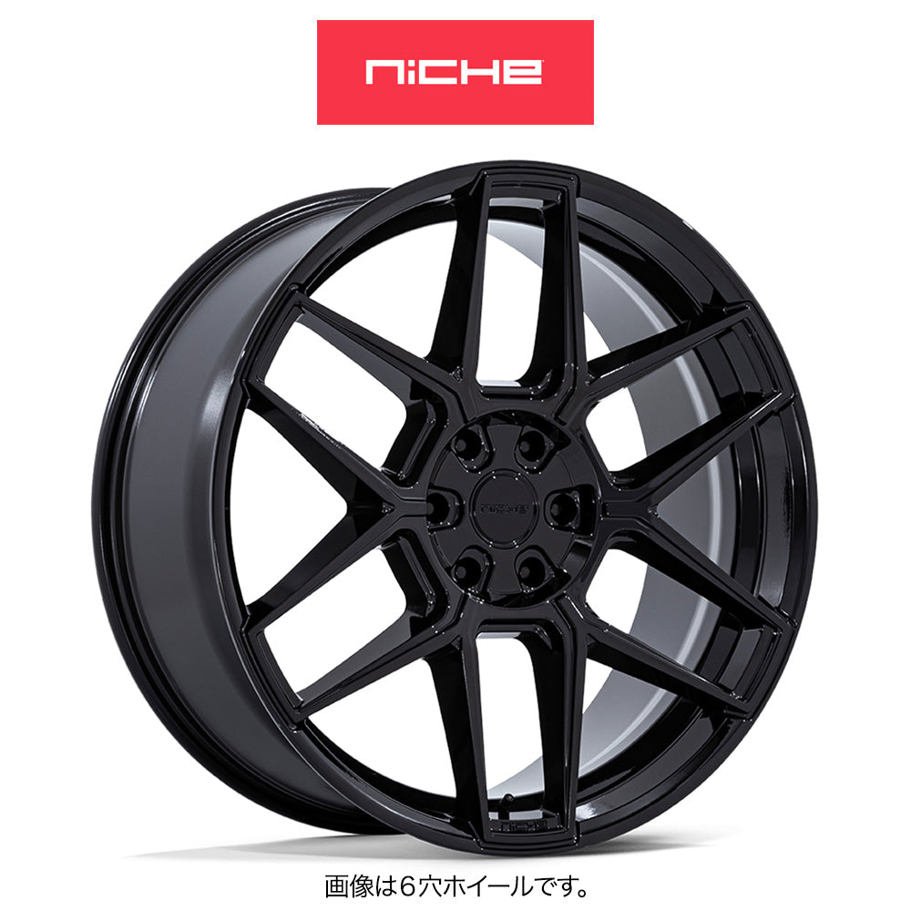 ダッジ チャレンジャー用 ニッチ ライズ 22x9.5J ET 15 フロント、22x10.5J ET 18 リア グロスブラック ホイール４本セット (消費税、送料込み)