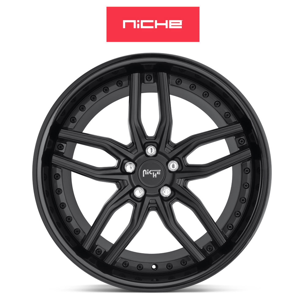 ホンダ シビック　タイプＲ(Honda Civic Type-R)用 ニッチ メソッド 20x9J ET 35 フロント&リア グロスブラック マットブラック ホイール４本セット Niche METHOS 20X9 5X120 72 BLD +35 (送料無料)