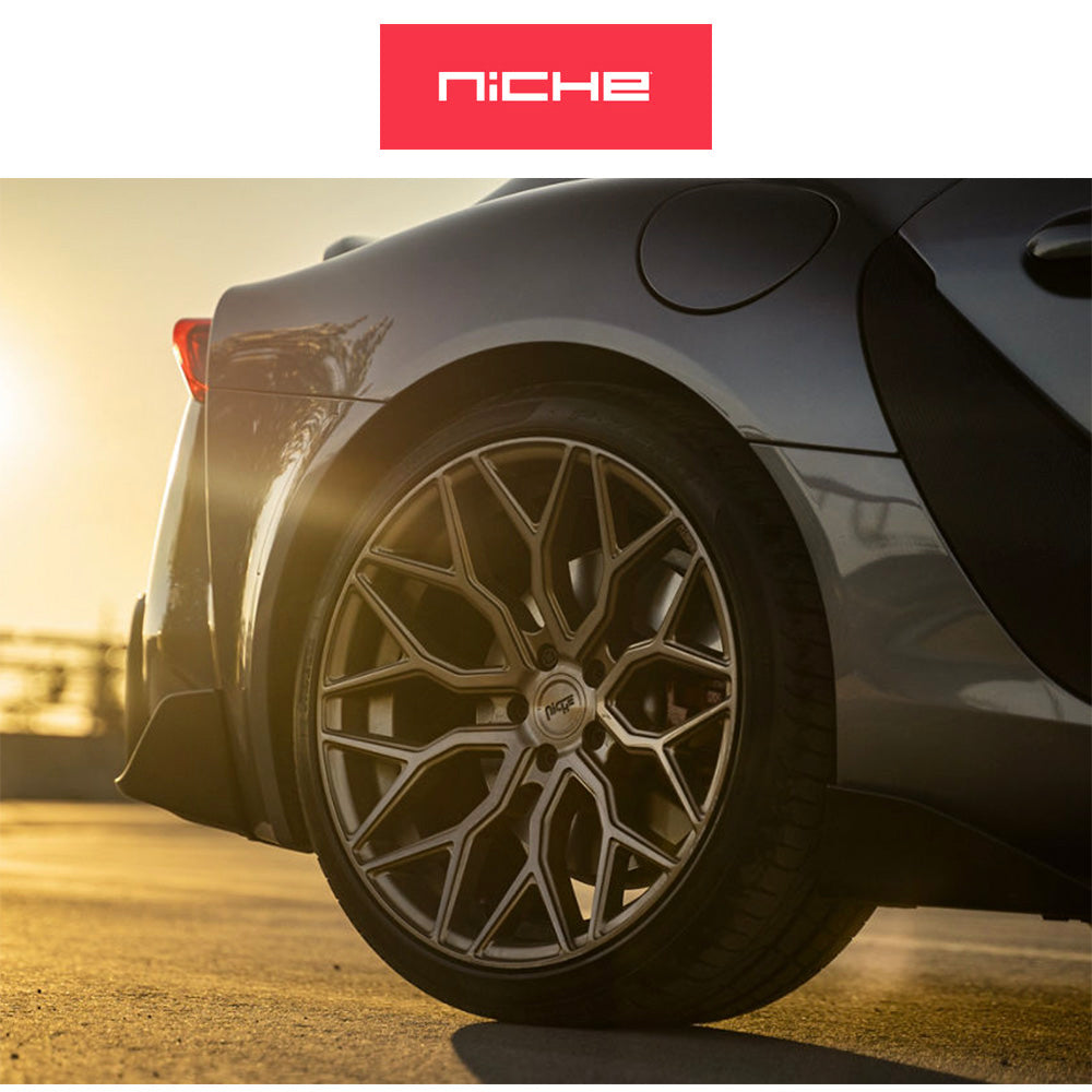 ホンダ シビック　タイプＲ(Honda Civic Type-R)用 ニッチ マザンティ 19x9.5J ET 35 フロント&リア グロスブラックブラッシュドフェイス ホイール４本セット Niche MAZZANTI 19X9.5 5X120 72 RBL 35MM (送料無料)