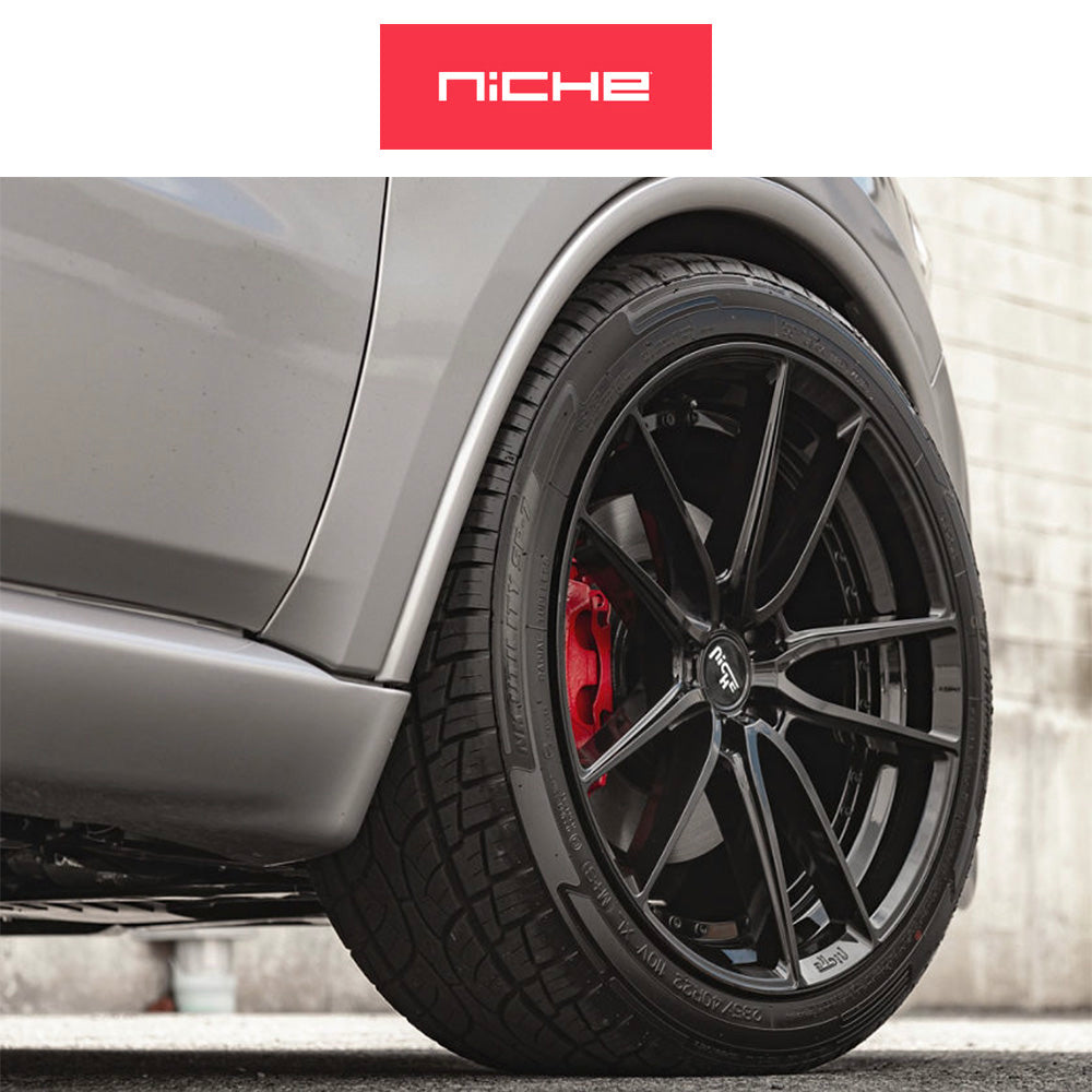 テスラモデル３用 ニッチ DFS 18x8J ET 40 フロント、リア グロスブラック ホイール４本セット　Niche DFS 18X8 5X4.5 72 BL +40 (消費税、送料込み)