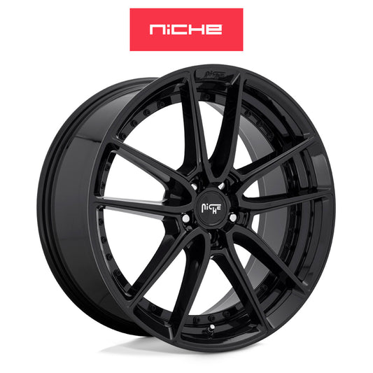 レクサス ＲＸ用 ニッチ DFS 19x8.5J ET 35 フロント、リア グロスブラック ホイール４本セット　Niche DFS 19X8.5 5X4.5 72 BL +35 (消費税、送料込み)
