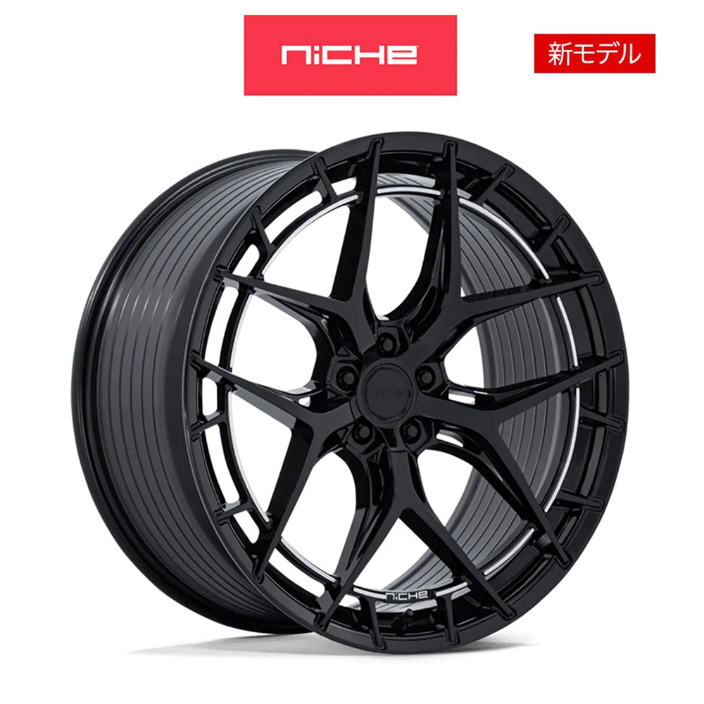 フォード マスタング用 ニッチ リビエラ 20x9J ET 35 フロント、20x11J ET 50 リア グロスブラック フリーフォームホイール４本セット (消費税、送料込み)