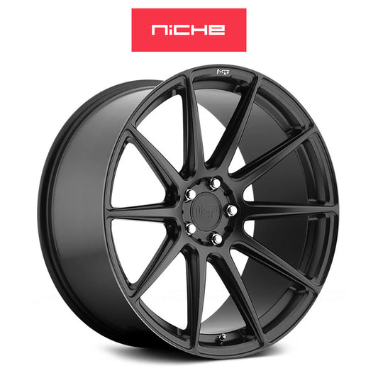 ホンダ シビック タイプＲ(Honda Civic Type-R)用 ニッチ エッセン 19x8.5J ET 35 フロント&リア マットブラック ホイール４本セット　Niche ESSEN 19X8.5 5X120 72 BD +35 (消費税、送料込み)